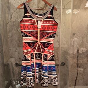 Diane Von Furstenberg Multicolor Geometric Mini Dress